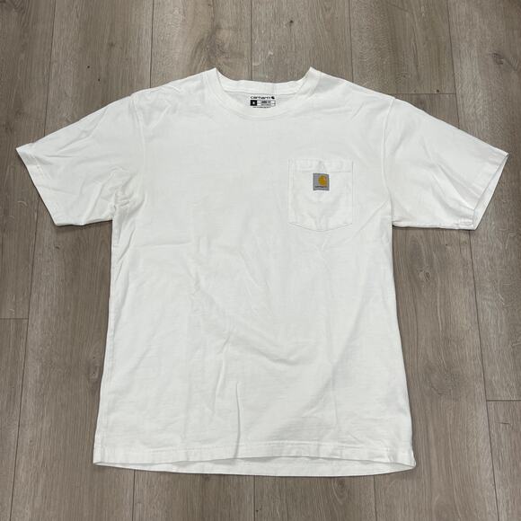 Carhartt Loose Fit White Pocket Tee T Shirt Size Medium M B4 - Picture 1 of 4